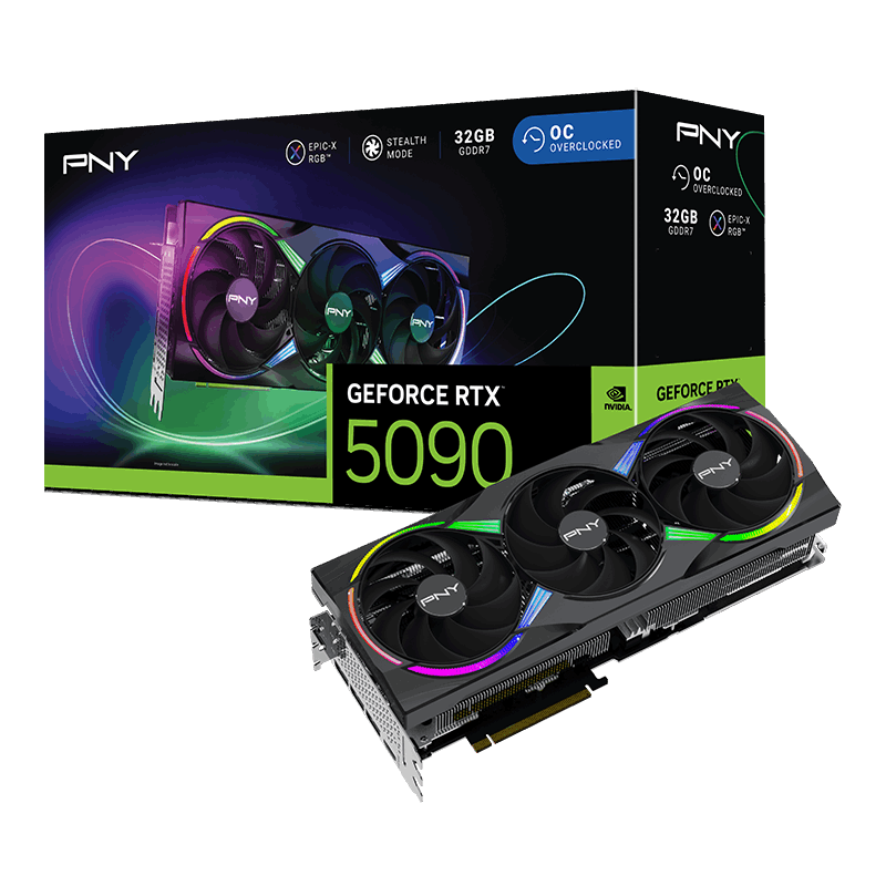 כרטיס מסך PNY GeForce RTX 5090 32G EPIC-X ARGB OC Triple Fan