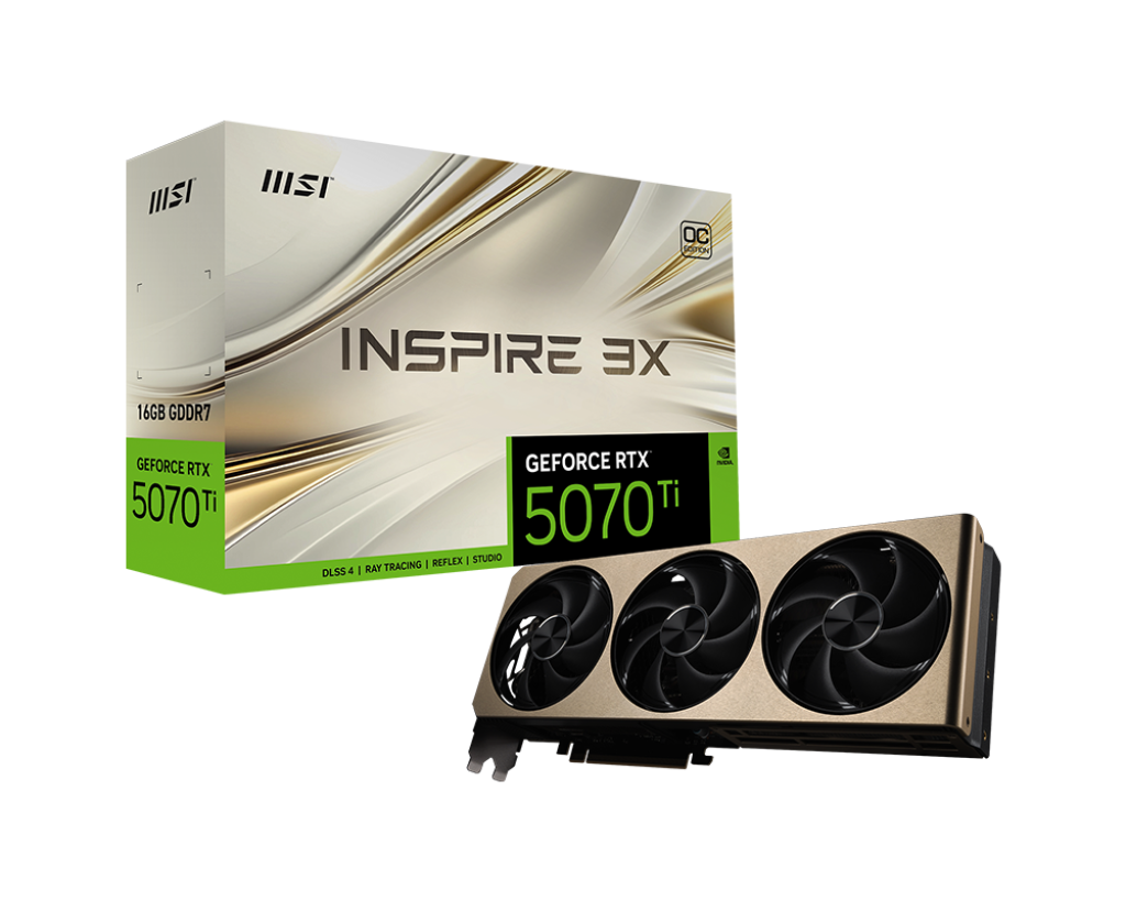 כרטיס מסך MSI GeForce RTX 5070 Ti 16G INSPIRE 3X OC PLUS