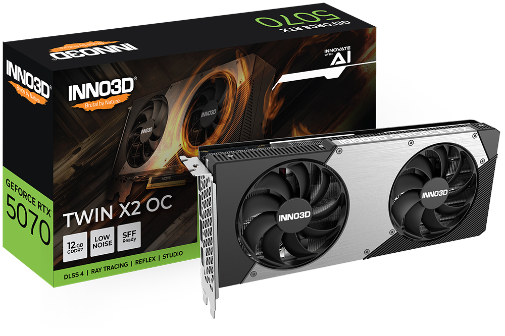 כרטיס מסך INNO3D GeForce RTX 5070 TWIN X2 12GB OC