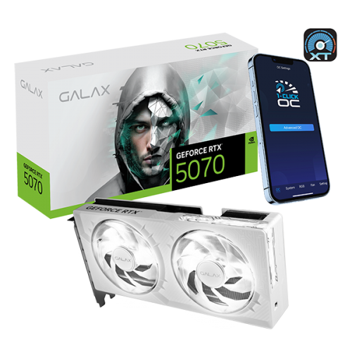 כרטיס מסך GALAX GeForce RTX™ 5070 1-Click 12GB OC White - צבע לבן