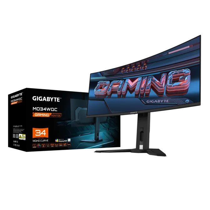 מסך מחשב גיימינג 34 אינץ קעור GIGABYTE MO34WQC QD-OLED