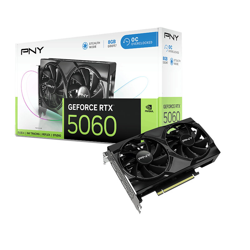 כרטיס מסך PNY GeForce RTX 5060 8GB Dual Fan OC