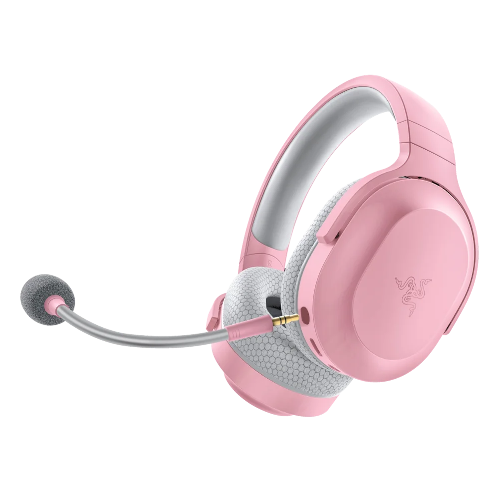 אוזניות גיימינג קשת RAZER BARRACUDA X Wireless Quartz - צבע ורוד