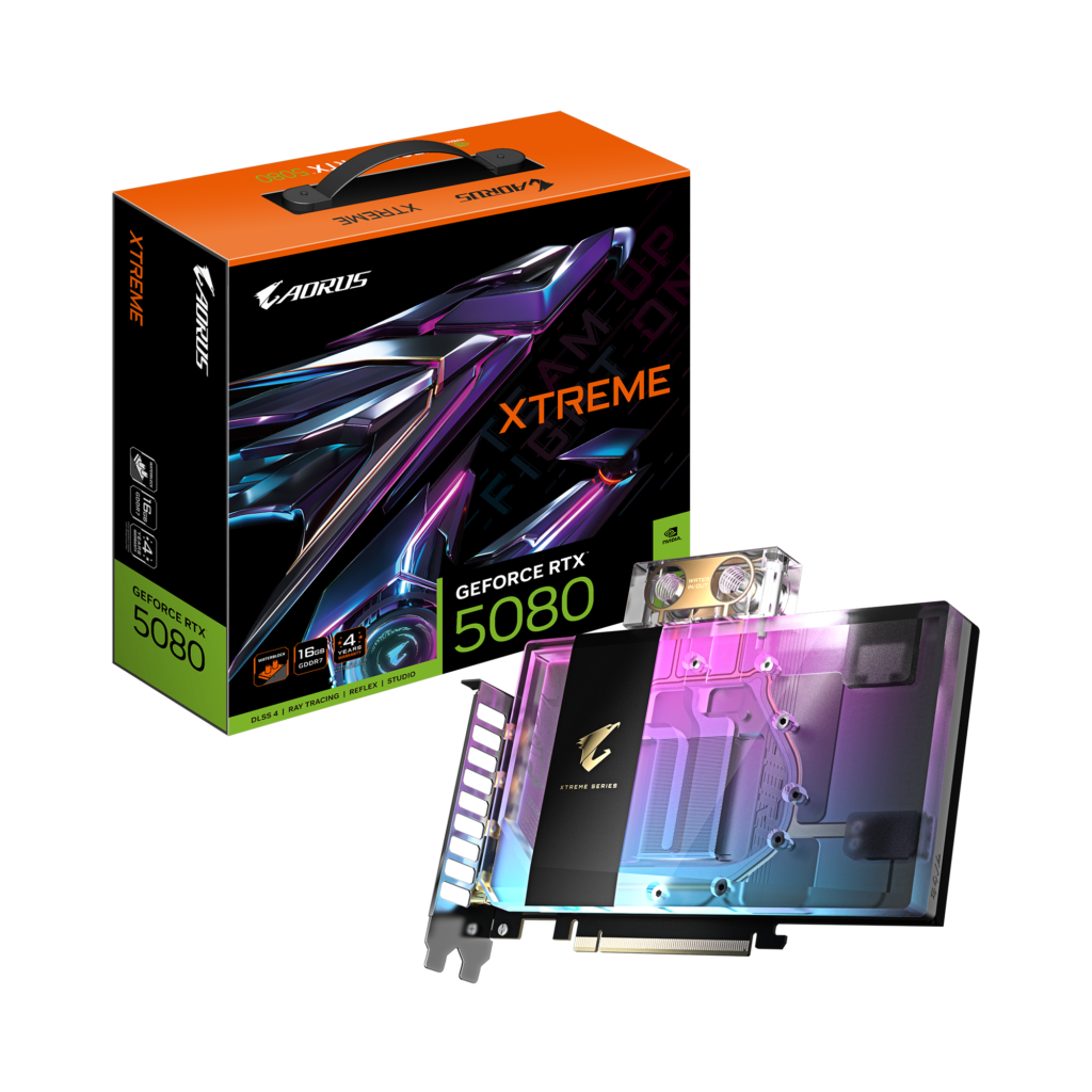 כרטיס מסך GIGABYTE GeForce RTX 5080 XTREME WATERFORCE WB 16GB