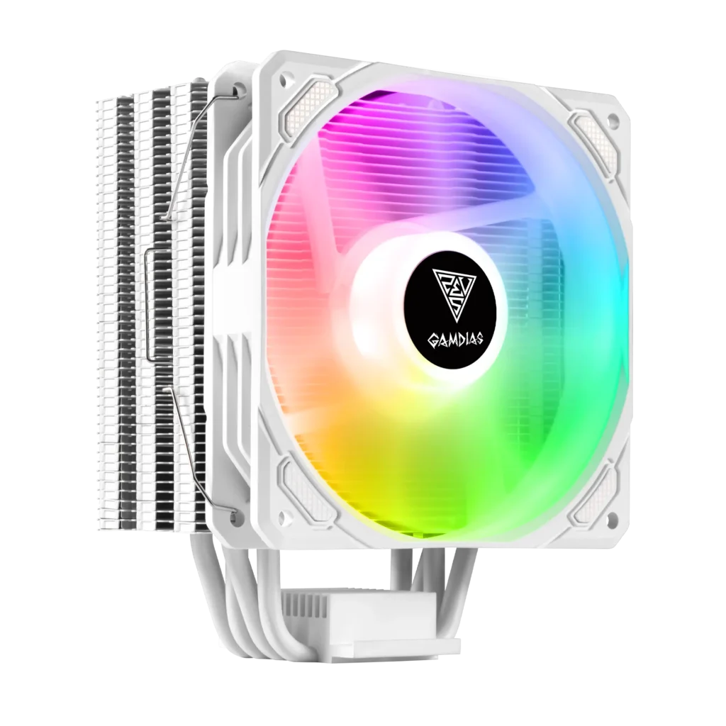 קירור אוויר למעבד GAMDIAS BOREAS E1-410 120mm ARGB WHITE - צבע לבן