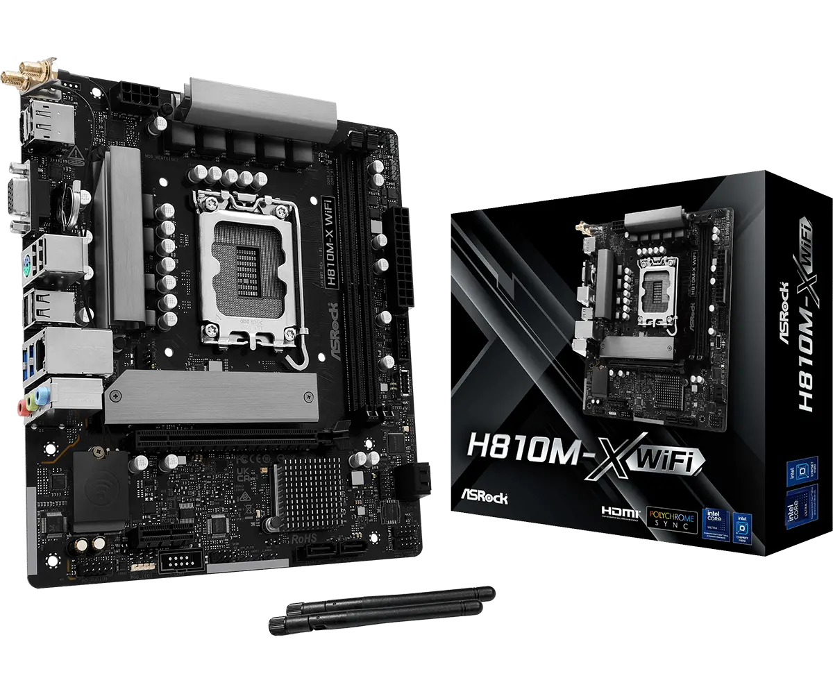 לוח אם ASRock H810M-X WiFi intel LGA1851 DDR5