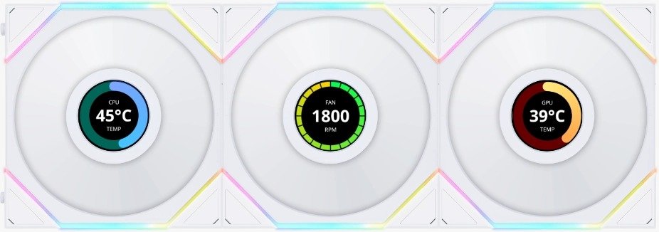 Lian-Li TL120 LCD UNI White 3 Fan Pack