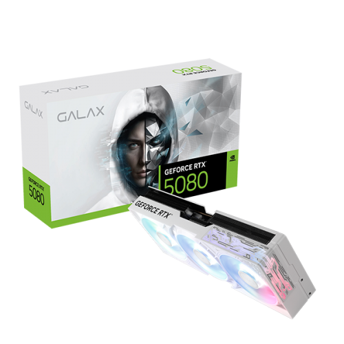 כרטיס מסך GALAX GeForce RTX 5080 1-Click OC White - בצבע לבן