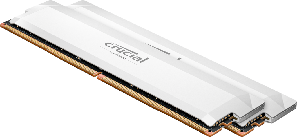 זיכרון למחשב Crucial Pro 64G (2X32G) DDR5 6400Mhz CL40 HEATSINK White - צבע לבן