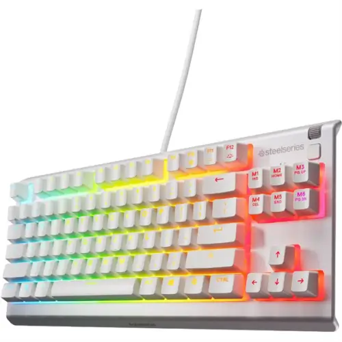 מקלדת גיימינג SteelSeries Apex 3 TKL - צבע לבן