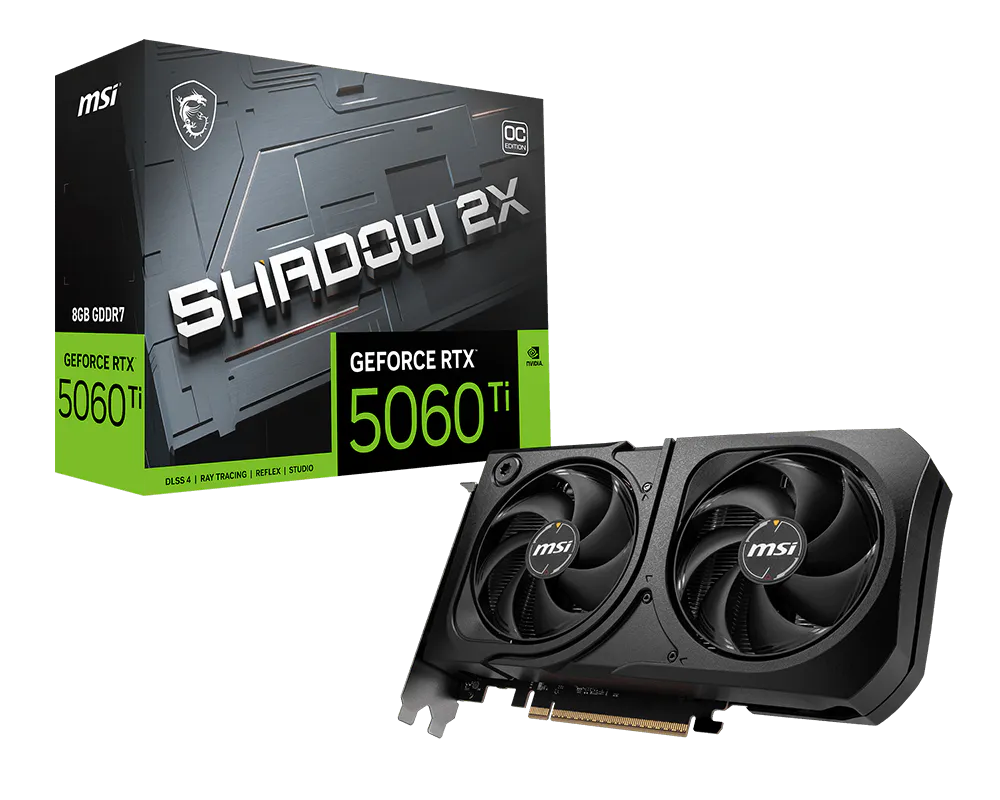 כרטיס מסך MSI GeForce RTX 5060 Ti SHADOW 2X OC 8GB