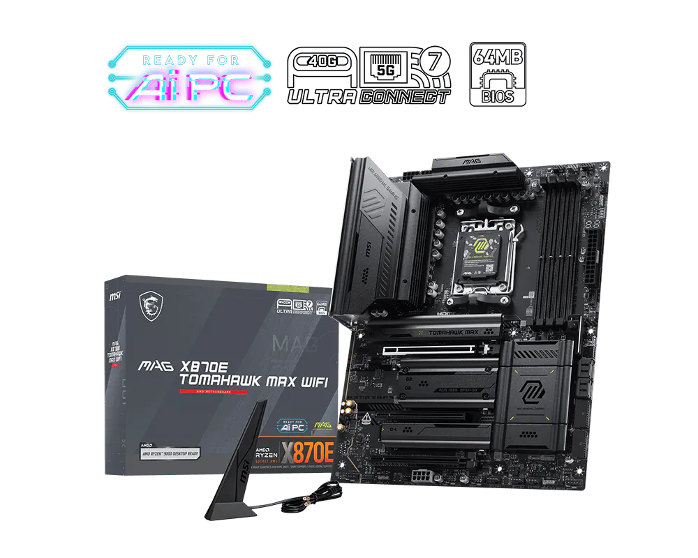 לוח אם MSI MAG X870E TOMAHAWK MAX WIFI AMD AM5 DDR5