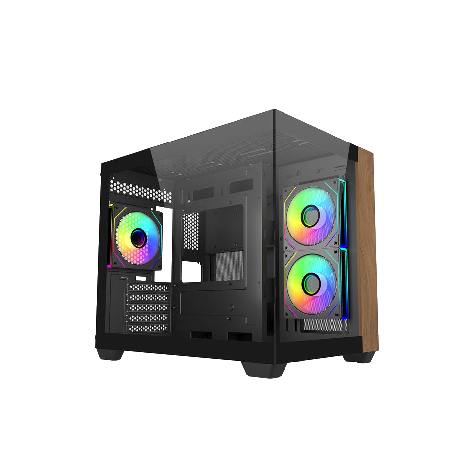 מארז מחשב CoolerMaster Elite 401 WOOD BLACK - צבע שחור