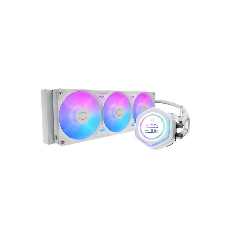 קירור נוזלי למעבד CoolerMaster MasterLiquid Atmos II LCD 360mm WHITE - צבע לבן