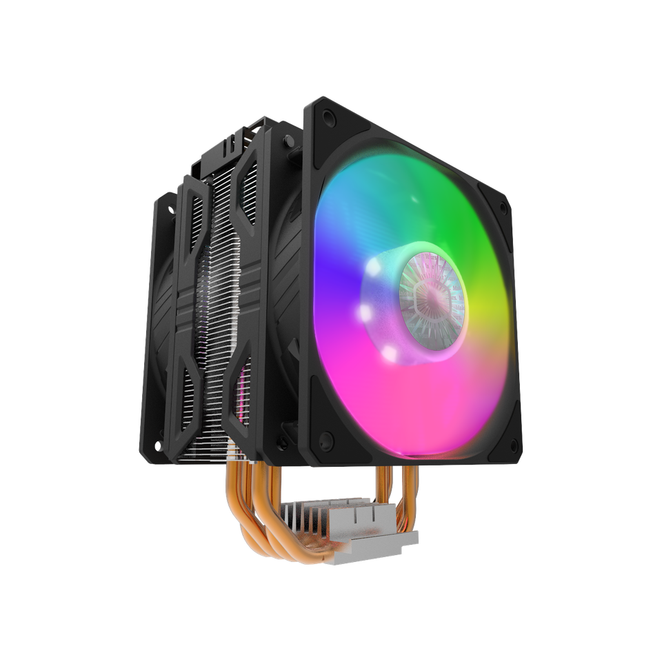 מאוורר למעבד CoolerMaster Hyper 212 LED Turbo ARGB Dual-Fan - צבע שחור