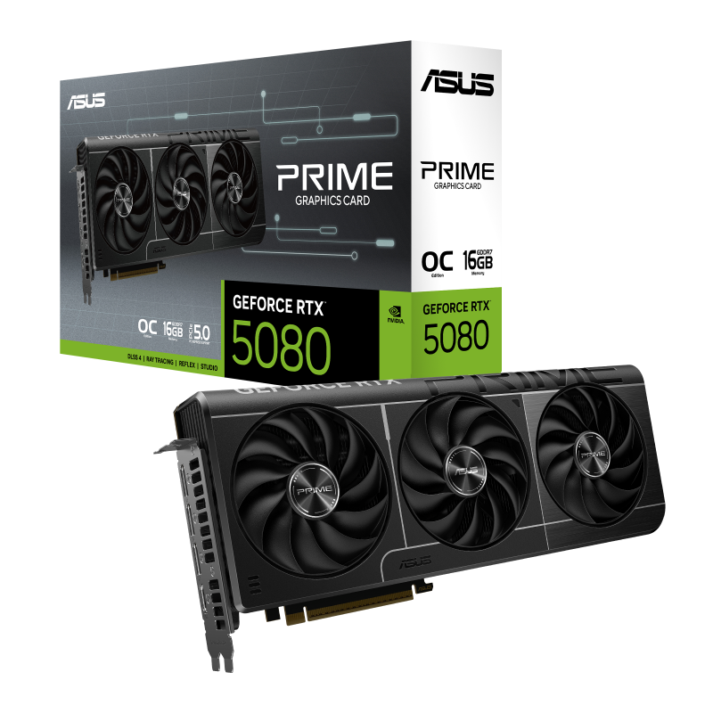 כרטיס מסך ASUS PRIME GeForce RTX 5080 16GB GDDR7 OC Edition