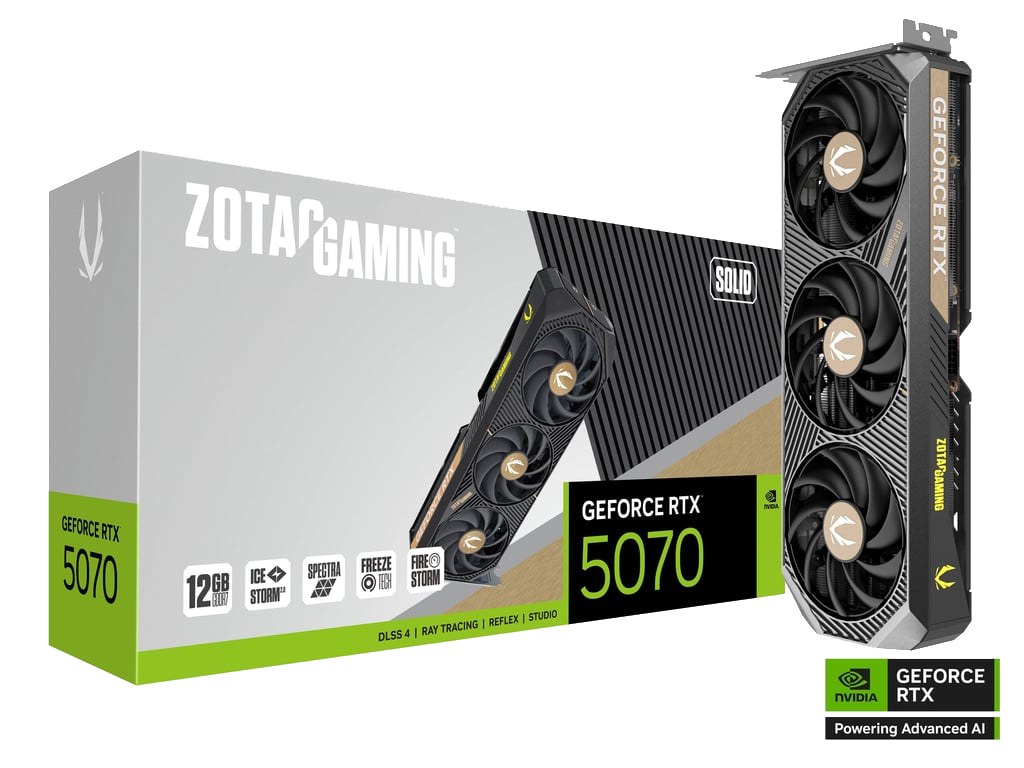 כרטיס מסך ZOTAC GeForce RTX 5070 GAMING SOLID 12GB