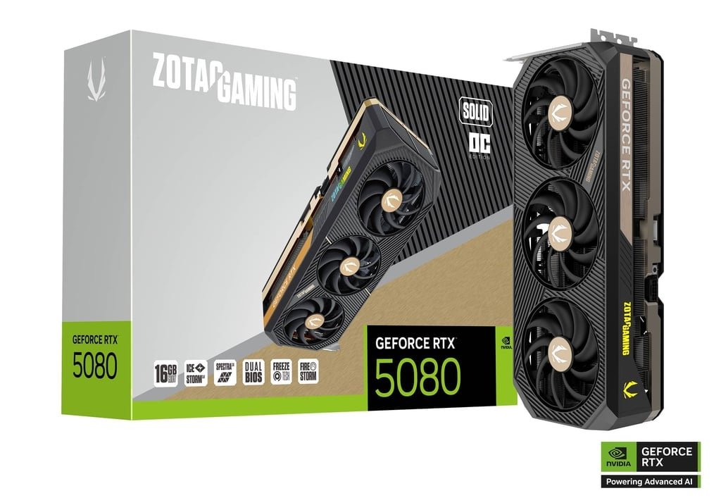 כרטיס מסך ZOTAC GeForce RTX 5080 16G SOLID OC